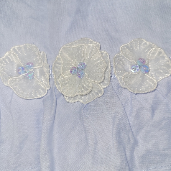 🪻Vintage Gymboree Petit Four Ruffled Blue Popover Blouse - Picture 2 of 4